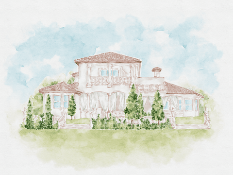 venue illustration, wedding invitations, wedding invites, save the date cards