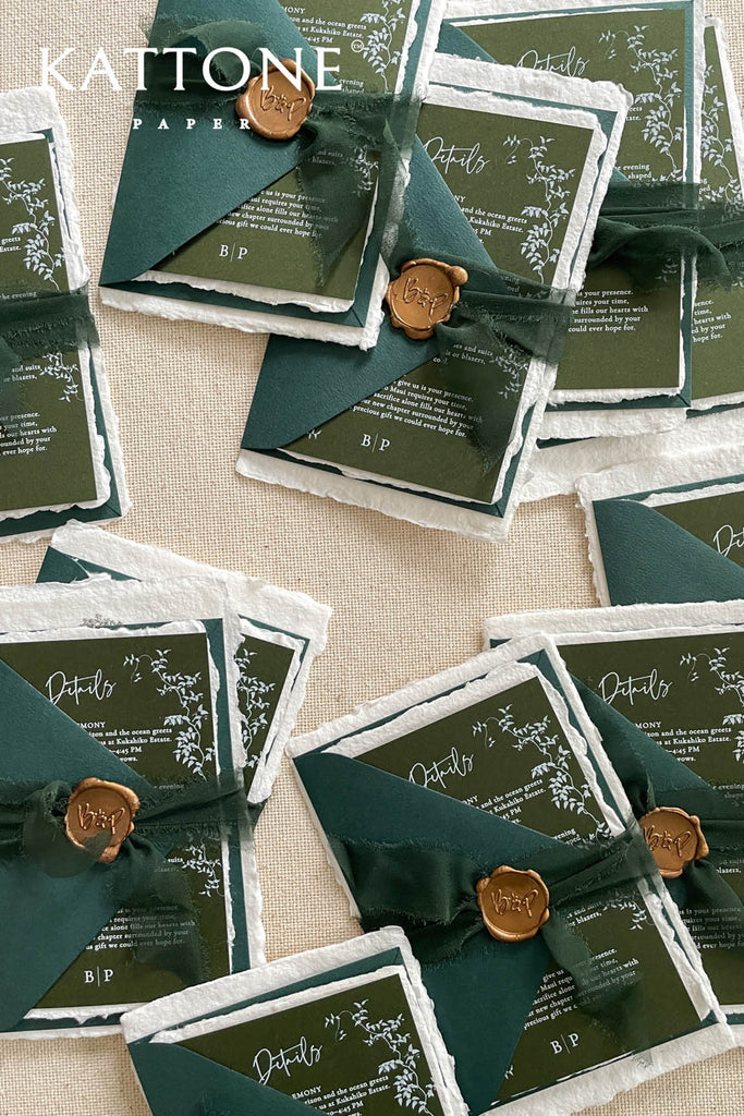 Brandi Handmade Paper Wedding Invitation Suite