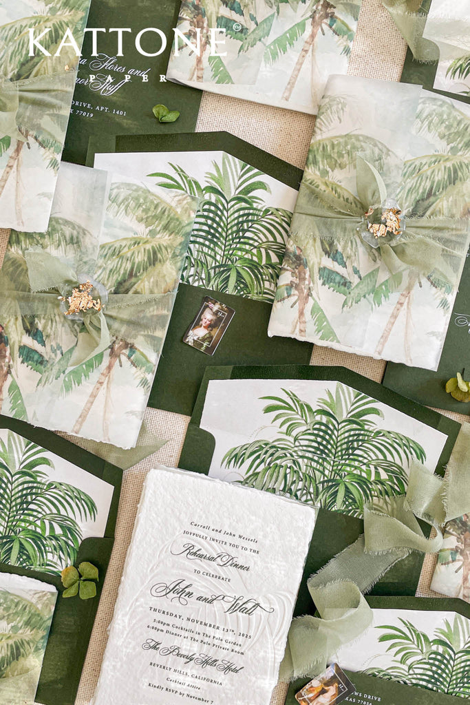 Delilah Handmade Paper Wedding Invitation Suite