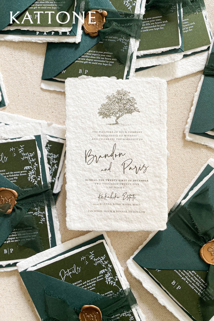 Brandi Handmade Paper Wedding Invitation Suite