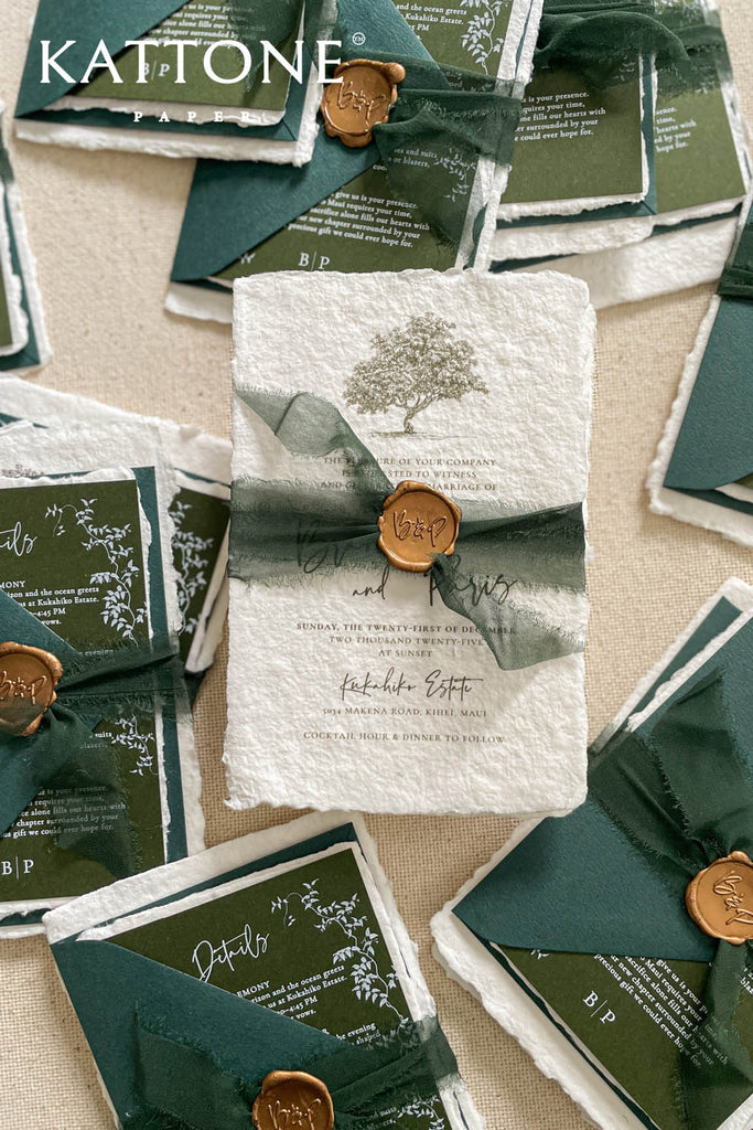 Brandi Handmade Paper Wedding Invitation Suite