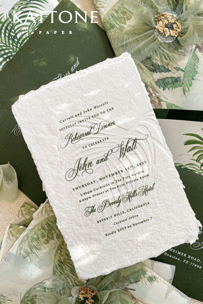 Delilah Handmade Paper Wedding Invitation Suite