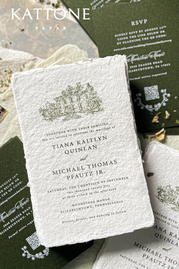 Lettie Handmade Paper Wedding Invitations
