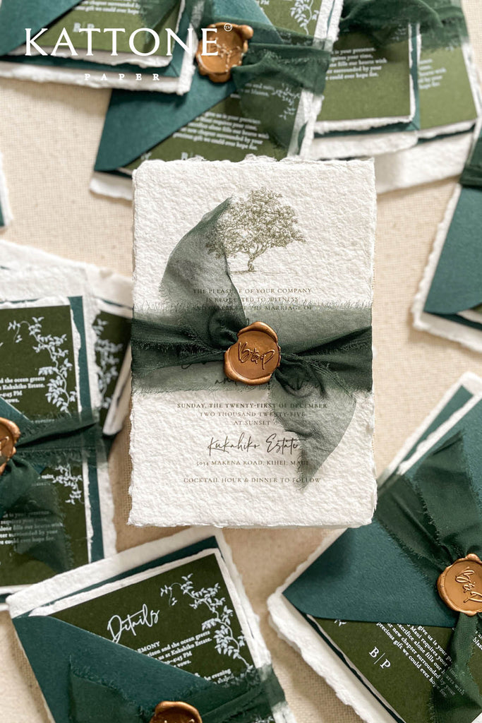 Brandi Handmade Paper Wedding Invitation Suite