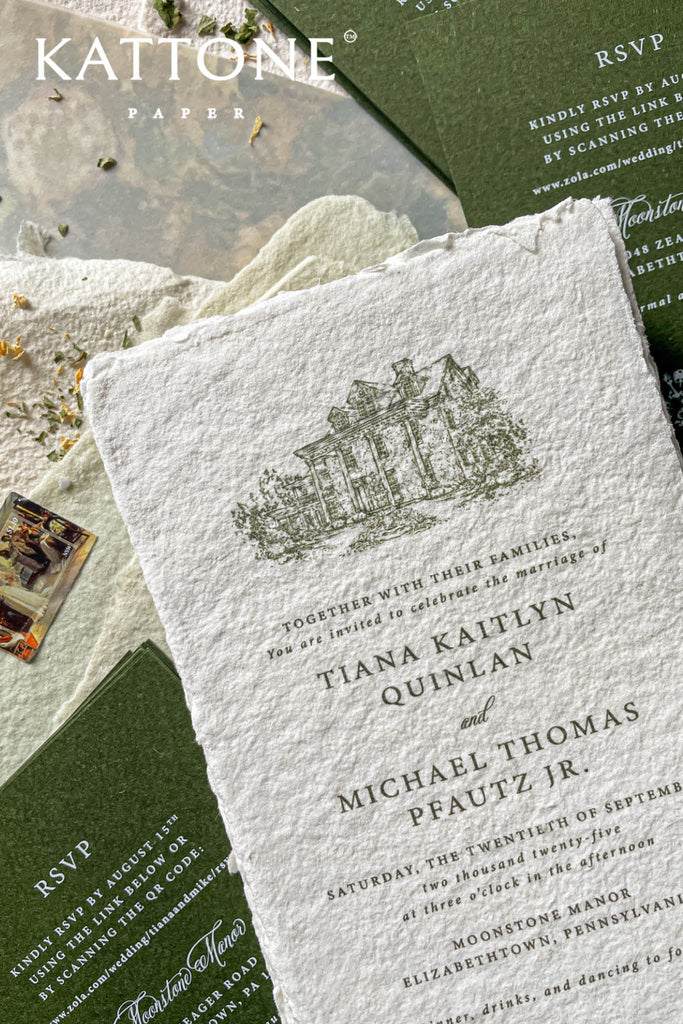 Lettie Handmade Paper Wedding Invitations