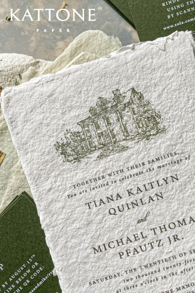 Lettie Handmade Paper Wedding Invitations