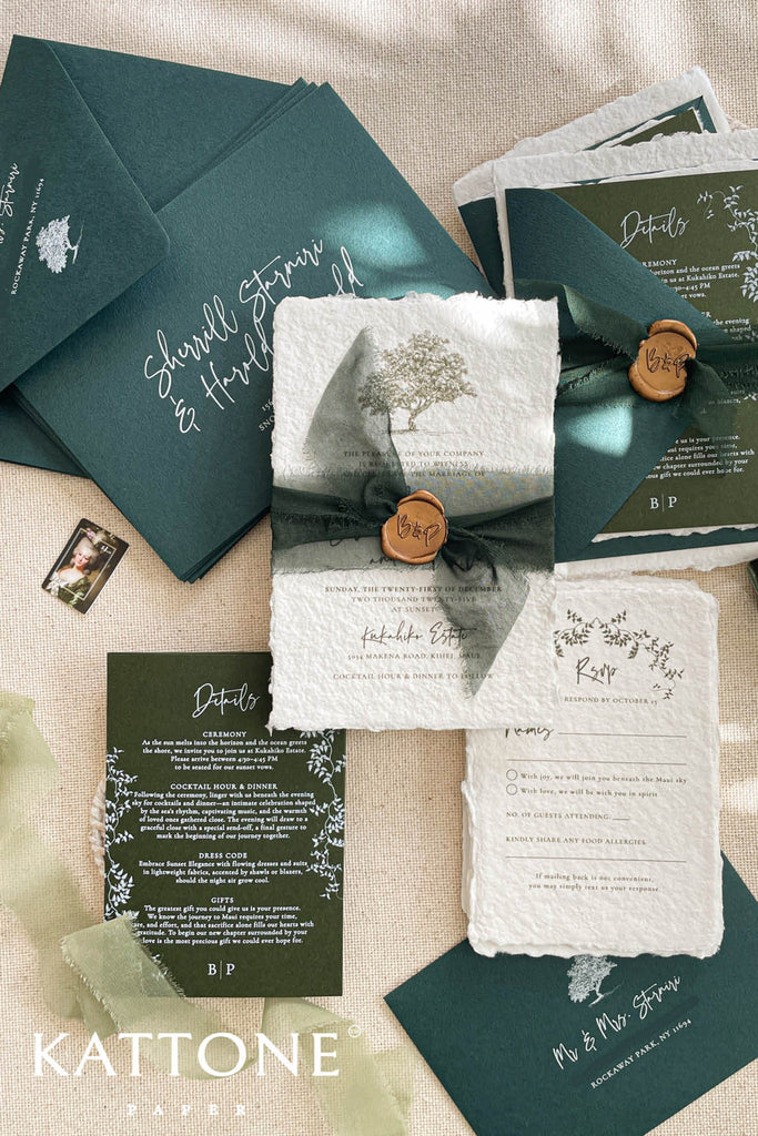 Brandi Handmade Paper Wedding Invitation Suite