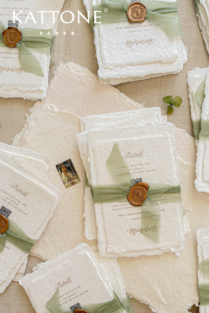 Ivey Handmade Paper Wedding Invitation Suite