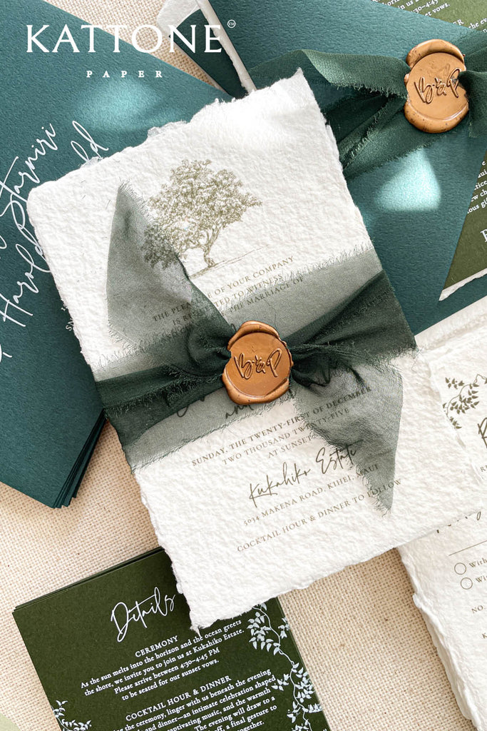 Brandi Handmade Paper Wedding Invitation Suite