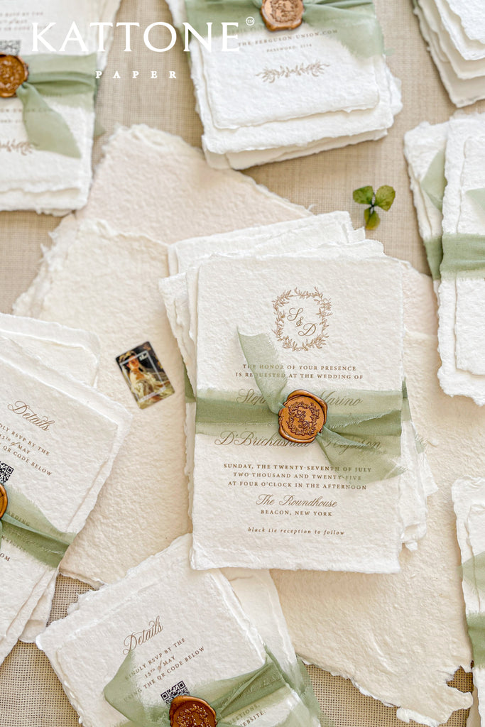 Ivey Handmade Paper Wedding Invitation Suite