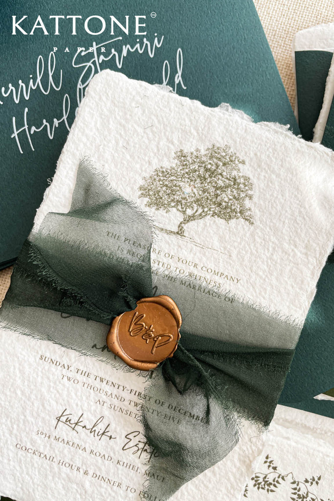 Brandi Handmade Paper Wedding Invitation Suite