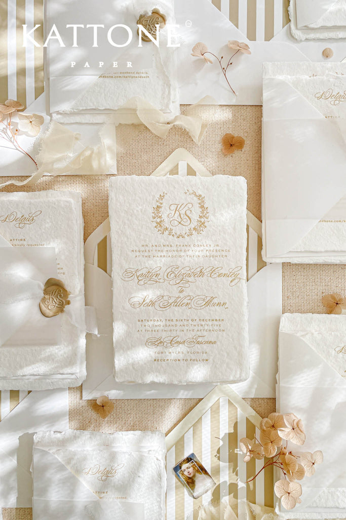 Sybil Handmade Paper Wedding Invitations