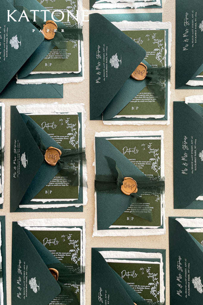 Brandi Handmade Paper Wedding Invitation Suite