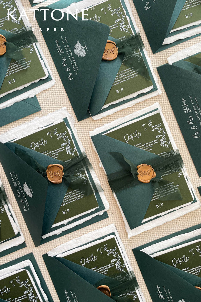 Brandi Handmade Paper Wedding Invitation Suite