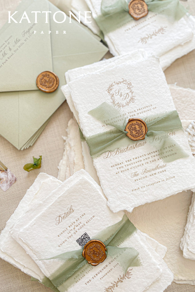 Ivey Handmade Paper Wedding Invitation Suite