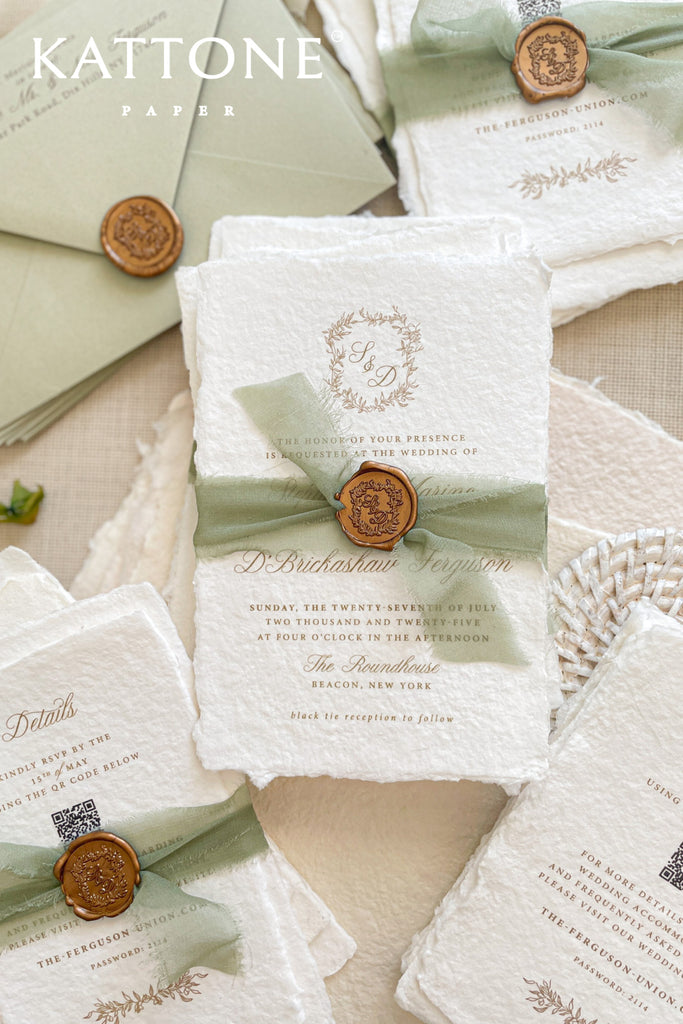 Ivey Handmade Paper Wedding Invitation Suite