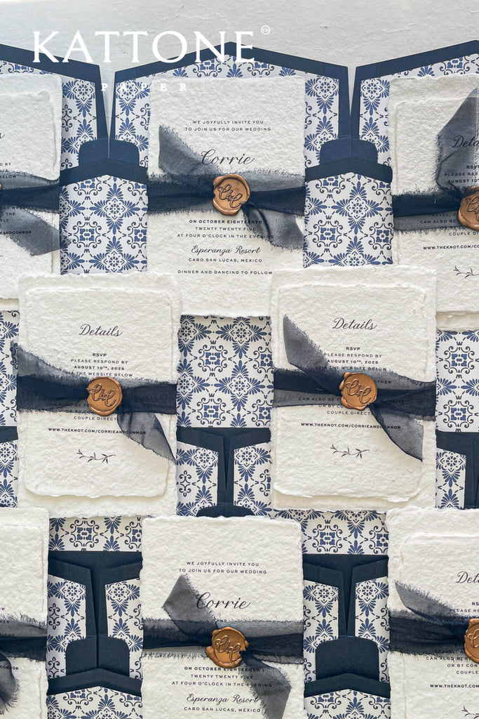 Casiane Handmade Paper Wedding Invitation Suite