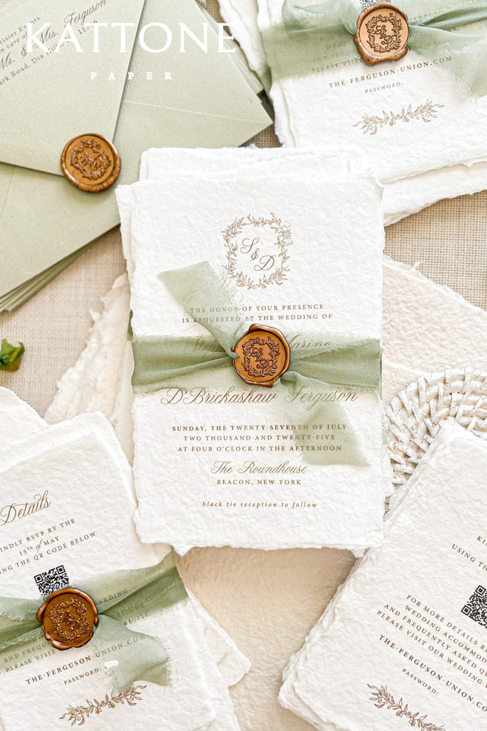 Ivey Handmade Paper Wedding Invitation Suite
