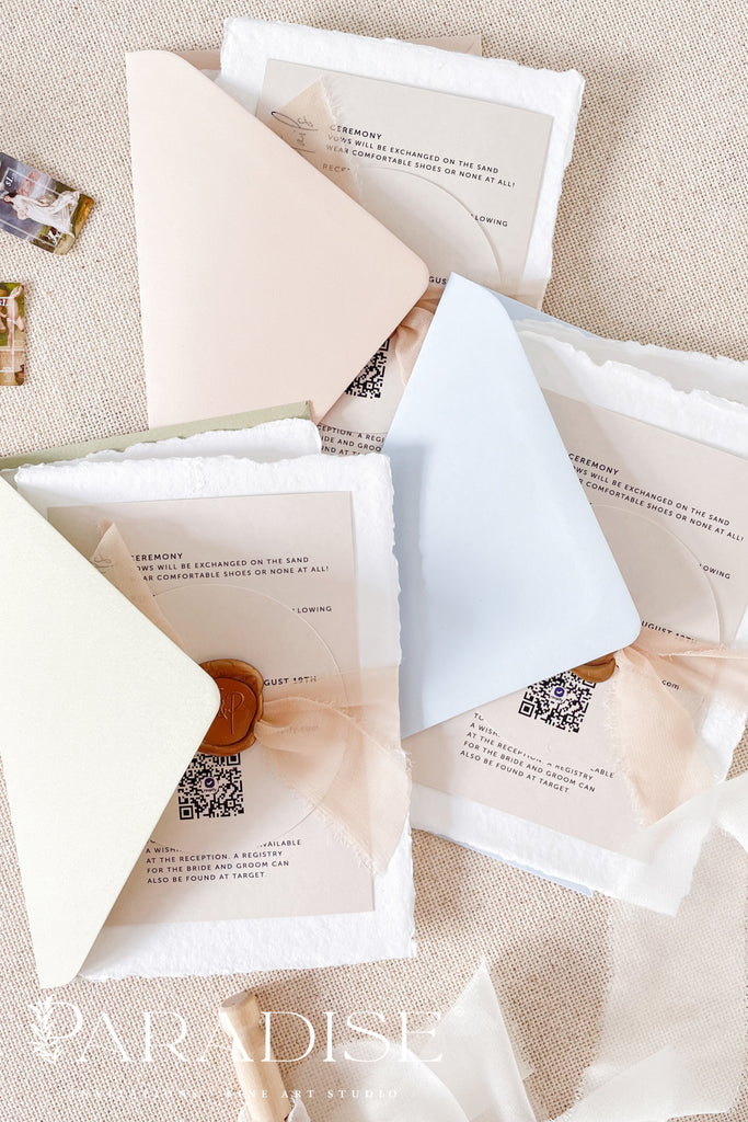 Audriana Handmade Paper Wedding Invitation Sets