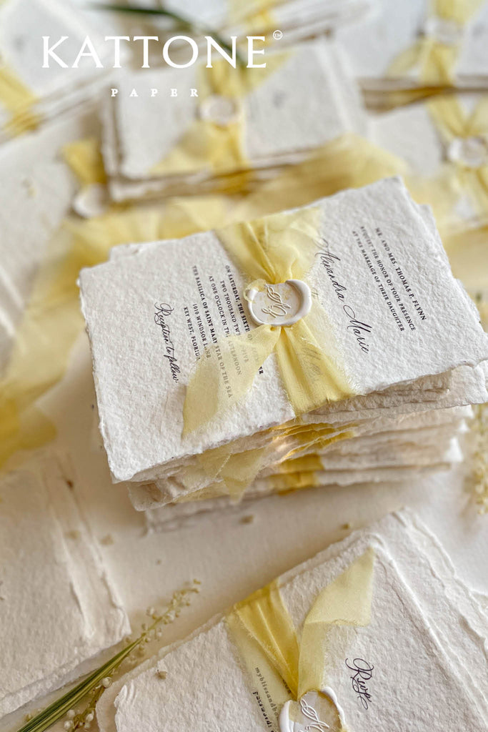 Darcy Handmade Paper Wedding Invitation Sets