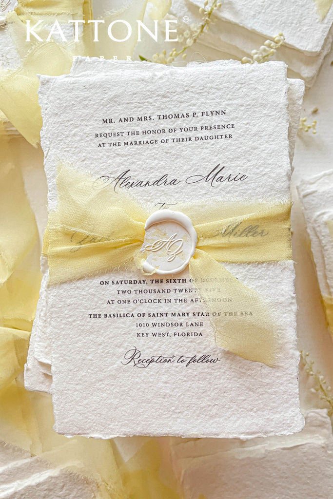 Darcy Handmade Paper Wedding Invitation Sets
