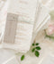 Add refined sophistication to your tablescape with our handmade paper wedding menus with personalized name tags - a perfect fusion of artisanal texture and elegant design. Each piece is hand-torn from luxury cotton paper, featuring deckled edges, fine typography, and customizable tags tied with delicate thread. These menus create a cohesive, fine-art look while doubling as elegant place cards for your guests.