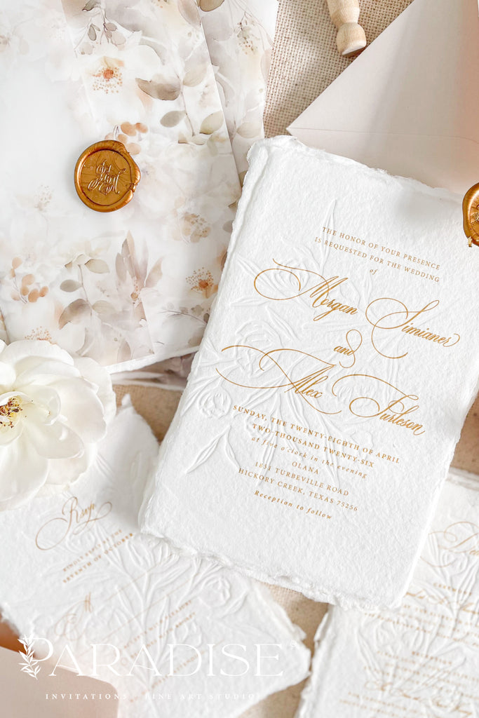 Piper Handmade Paper Wedding Invitation Sets