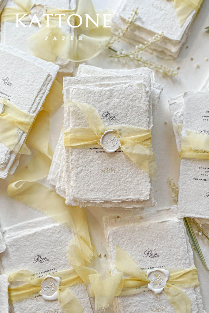 Darcy Handmade Paper Wedding Invitation Sets