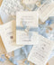 Collection of wedding invitations and stationery items, assembled with silk ribbons and wax seals. envelope liners. Elevate your special day with our Briseis Handmade Paper Wedding Invites. Crafted with love and attention to detail, these elegant invitations blend rustic charm with modern design. Each piece is made from eco-friendly materials, ensuring a unique touch for your celebration. Perfect for intimate gatherings or grand affairs, our invites set the tone for your wedding.