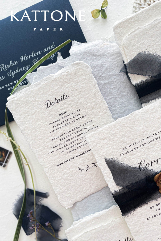 Casiane Handmade Paper Wedding Invitation Suite