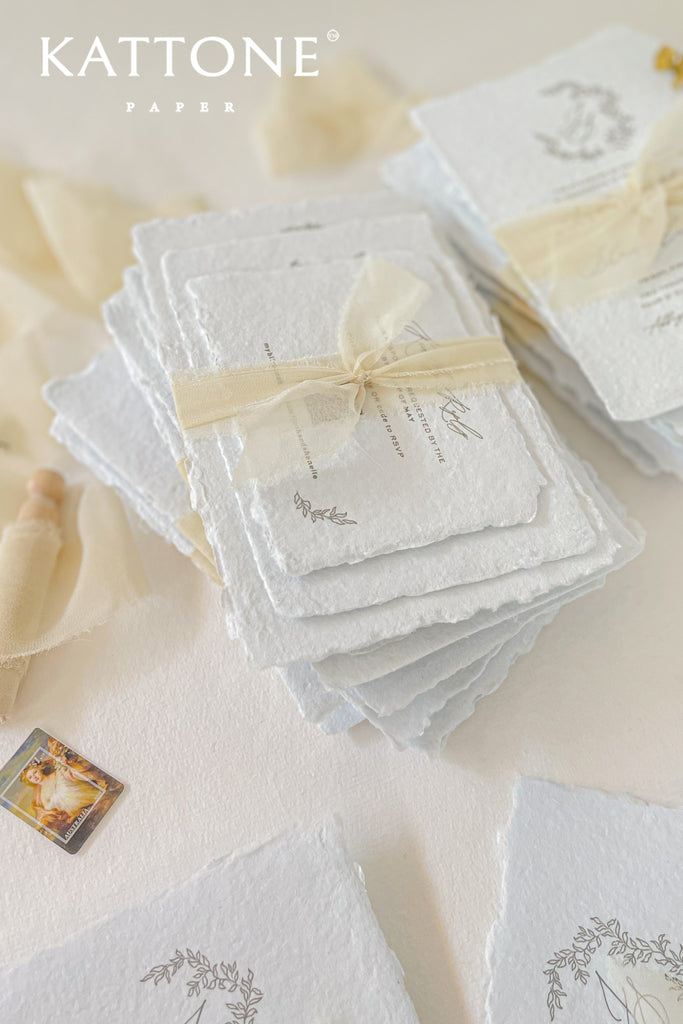 Meredith Handmade Paper Wedding Invitation Suite