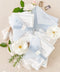 Delicate, refined, and beautifully personal - our handmade wedding invitations with a monogram crest are designed to capture the essence of timeless romance. Printed on luxury cotton paper with soft deckled edges, made entirely by hand and tied with a light blue silk ribbon for a graceful finishing touch. The custom monogram crest adds an elegant and personal element, making every suite unique to you and your story.