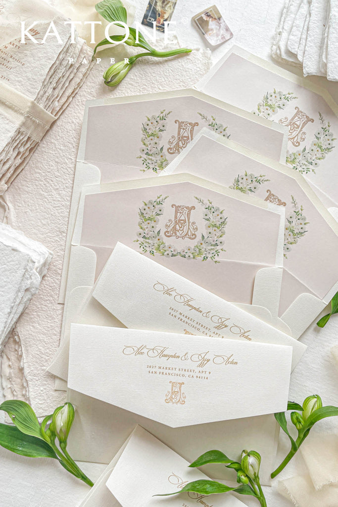 Coco Envelopes with Address Printing, Envelope Liners