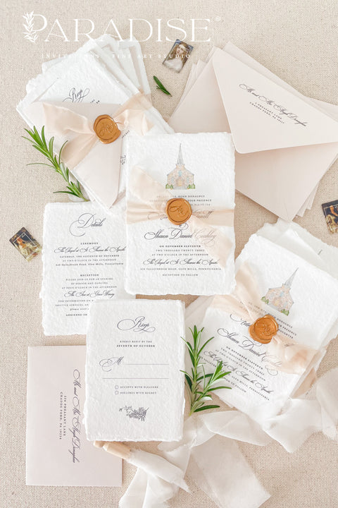 Ariella Handmade Paper Wedding Invitation Sets