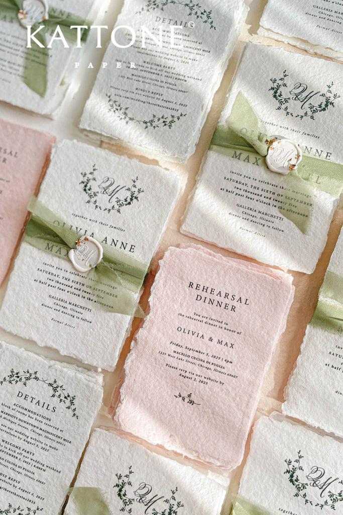 Baylin Handmade Paper Wedding Invitation Suite