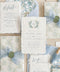 Set a sophisticated and thoughtful tone for your coastal celebration with these unique wedding invites. Perfect for a beach wedding, this suite features a classic navy theme with a beautifully designed wedding timeline to guide your guests through your special day. The elegant calligraphy design adds a touch of classic romance, while the eco-conscious materials ensure your stationery is a beautiful and responsible choice for your special day.