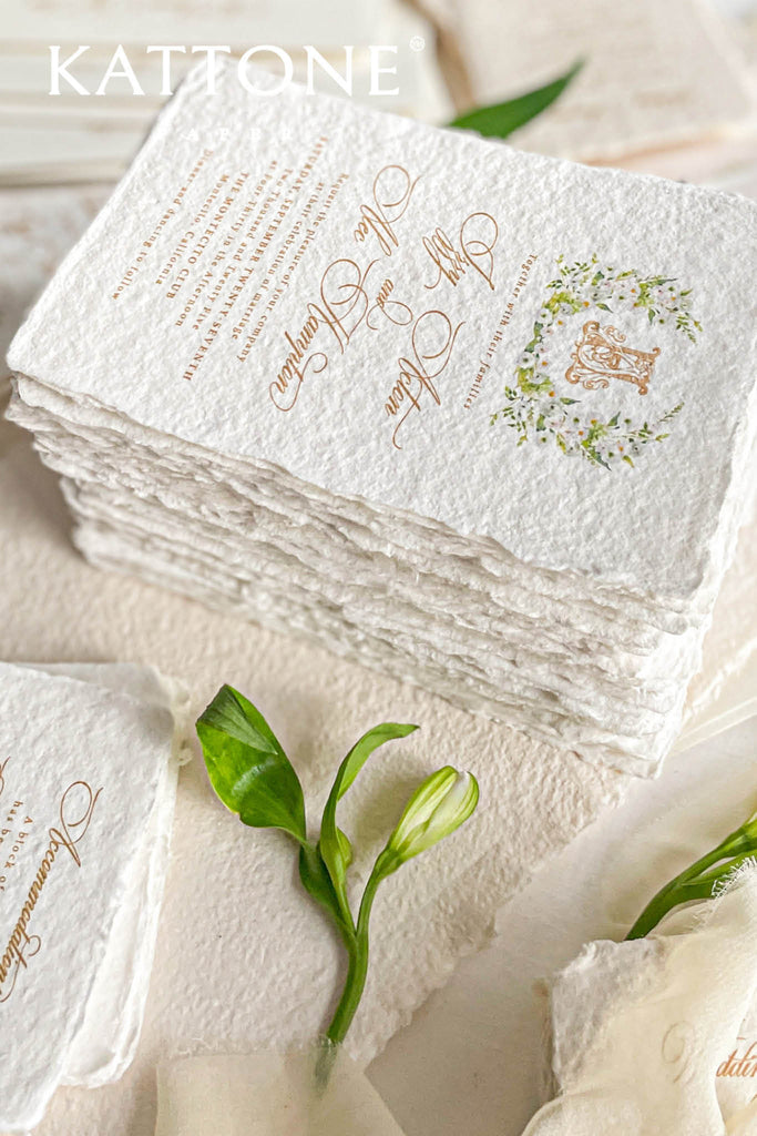 Ellasandra Handmade Paper Wedding Invitation Suite