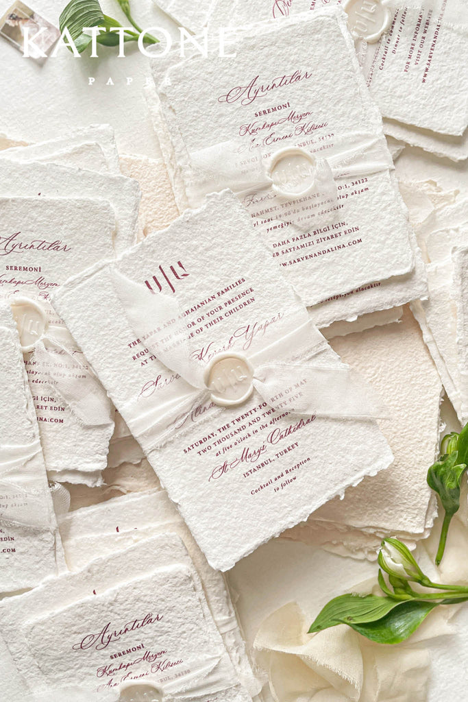 Ellery Handmade Paper Wedding Invitation Suite