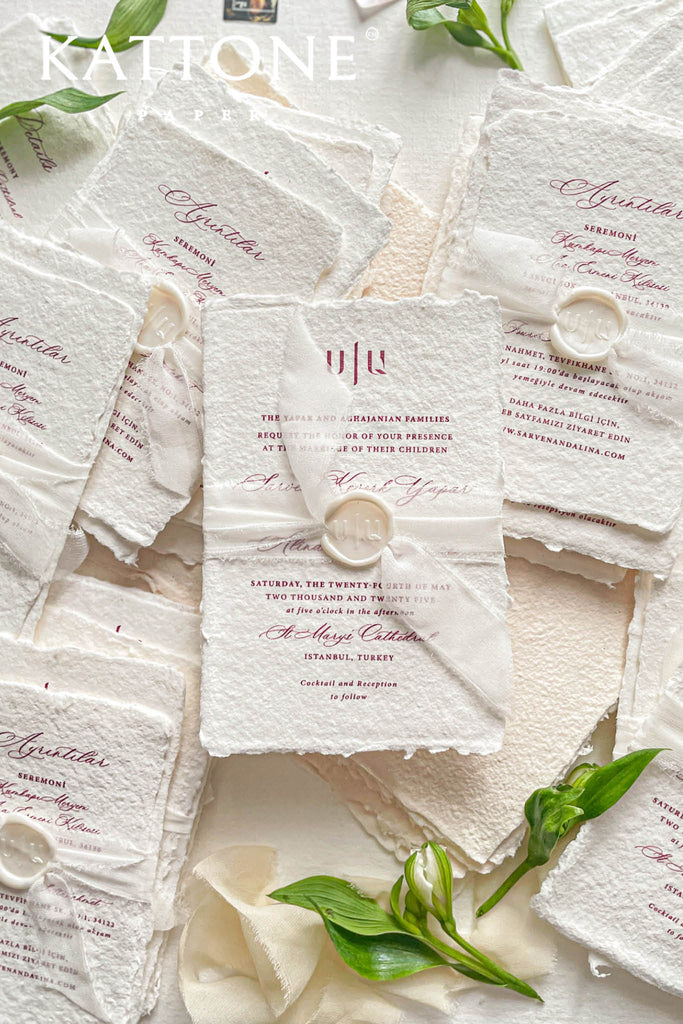 Ellery Handmade Paper Wedding Invitation Suite