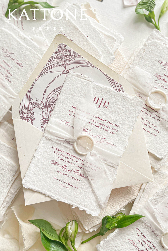 Ellery Handmade Paper Wedding Invitation Suite