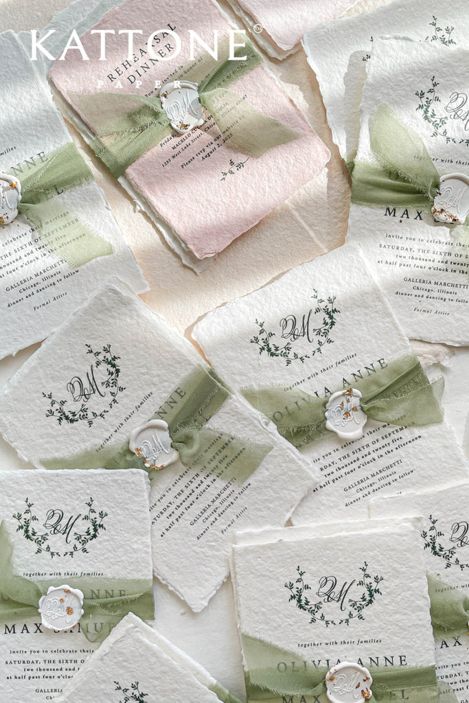 Baylin Handmade Paper Wedding Invitation Suite