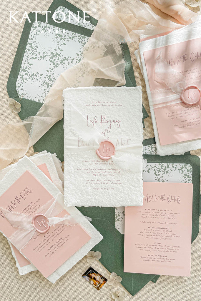 Amryn Handmade Paper Wedding Invitation Sets