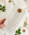 Discover refined craftsmanship with our embossed handmade wedding menus, designed to elevate your reception with timeless luxury. Each piece is pressed onto cotton handmade paper featuring delicate botanical embossing and finished with a wax seal for a touch of old-world elegance. Perfect for fine-art, romantic, or luxury weddings, these menus combine artisanal texture with understated sophistication.