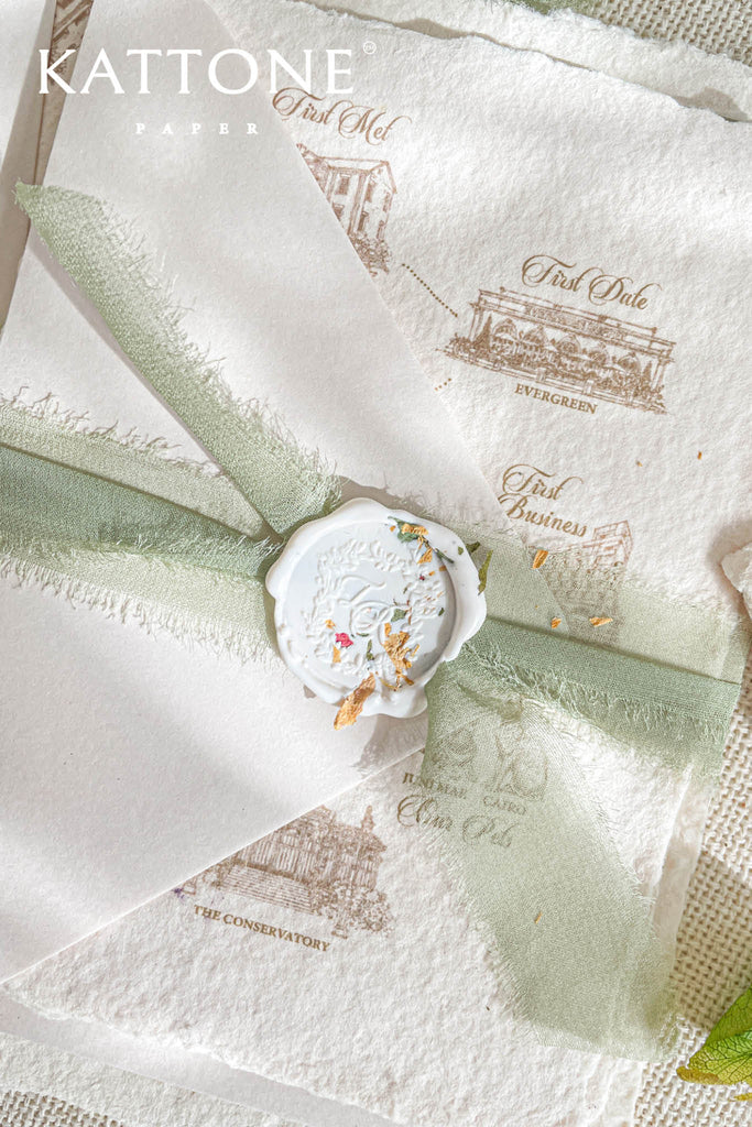 Victoria Handmade Paper Wedding Invitation Suite