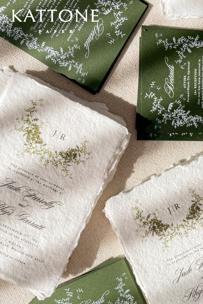 Dania Handmade Paper Wedding Invitation Suite