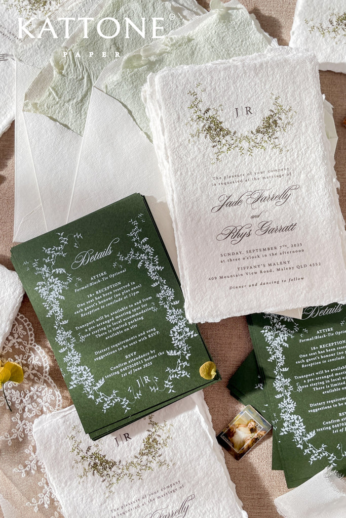 Dania Handmade Paper Wedding Invitation Suite