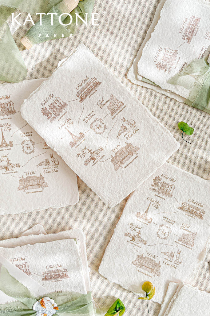 Victoria Handmade Paper Wedding Invitation Suite