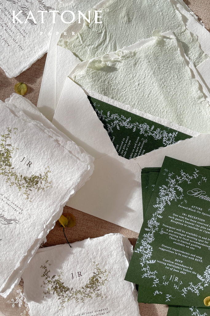 Dania Handmade Paper Wedding Invitation Suite