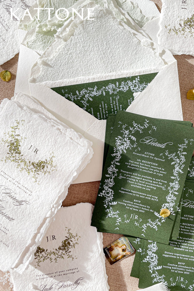 Dania Handmade Paper Wedding Invitation Suite