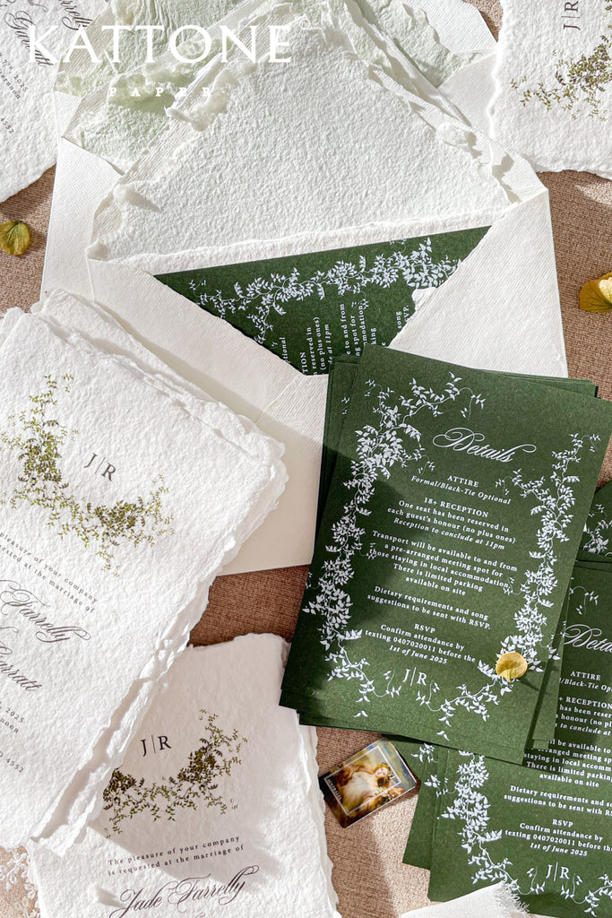 Dania Handmade Paper Wedding Invitation Suite